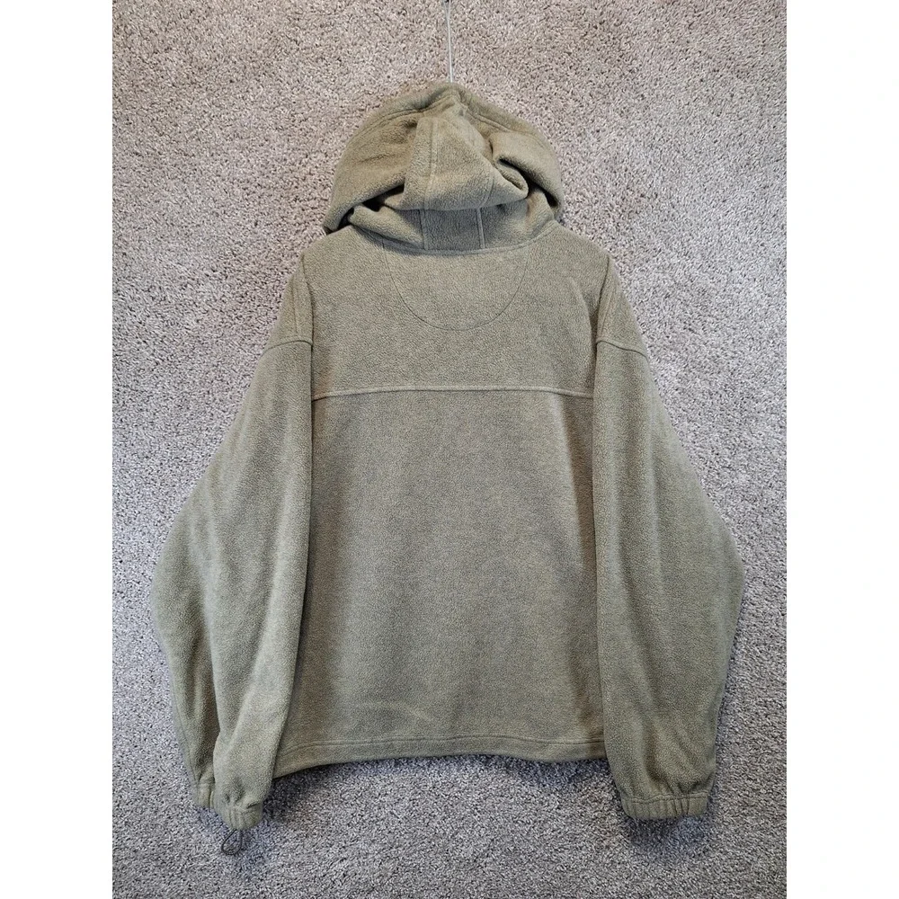 Sonoma Sport Fleece Hoodie Men's 2XL Olive Pockets Drawcord Hem 1/4 Zip Pullover